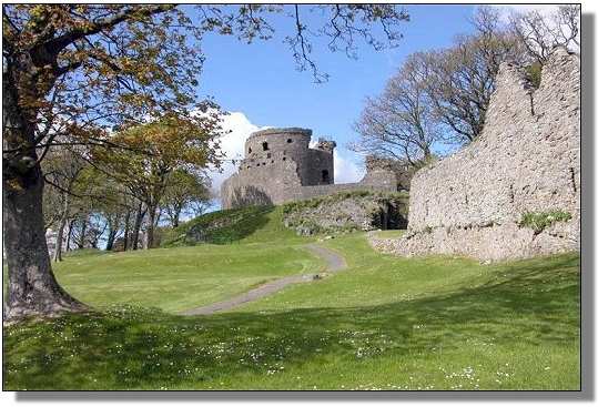 The Magennis Castle, also known as Dundrum Castle, in County Down, Ireland.